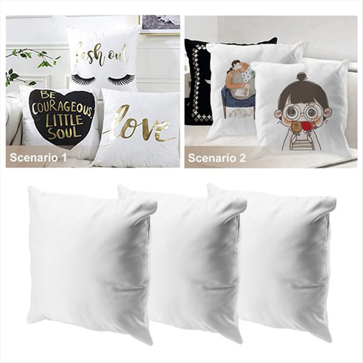 Pillow Cover Sublimation - N14R Top 8 Stück Sublimations-Blanko-Kissenbezüge 16