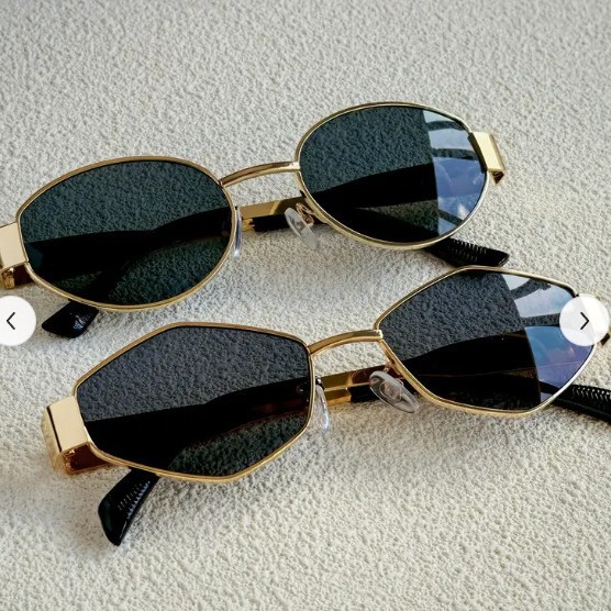Metal Photo Panel - Trendige Runde Metall-Sonnenbrille für Damen Modische