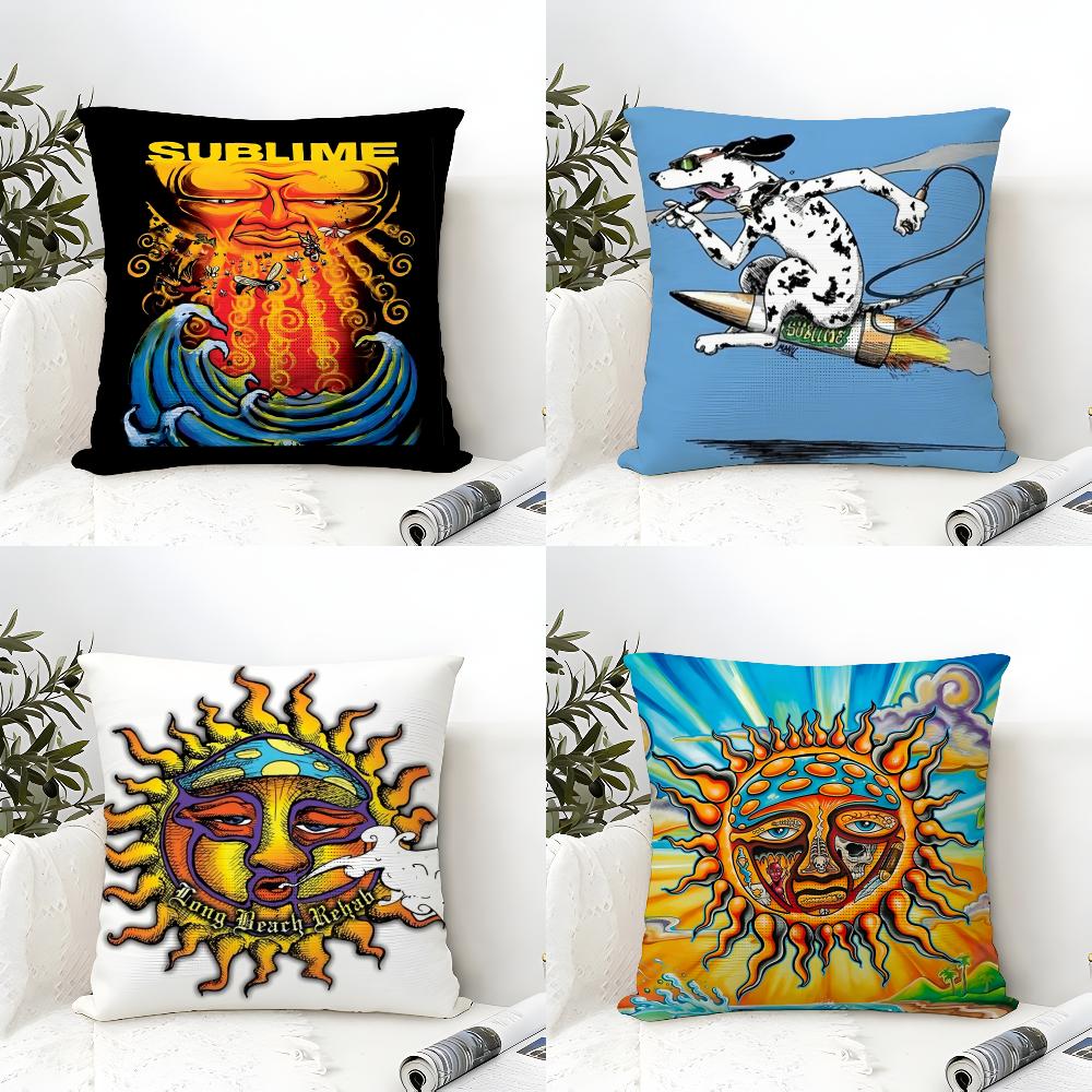 Pillow Cover Sublimation - S-Sublime Band Reggae-Kissenbezug, Öko-Leinen-Kissenhülle, doppelseitiger Druck,