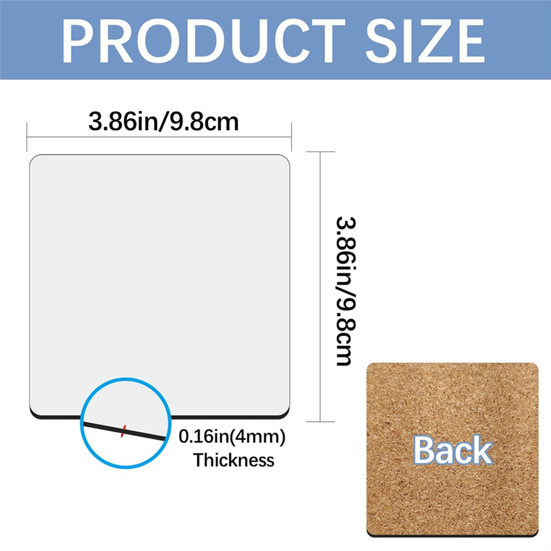 Coaster Sublimation Blank - HGHO Sublimations-Autountersetzer, Rohlinge, Sublimationsuntersetzer, Rohlinge, Sublimationsuntersetzer