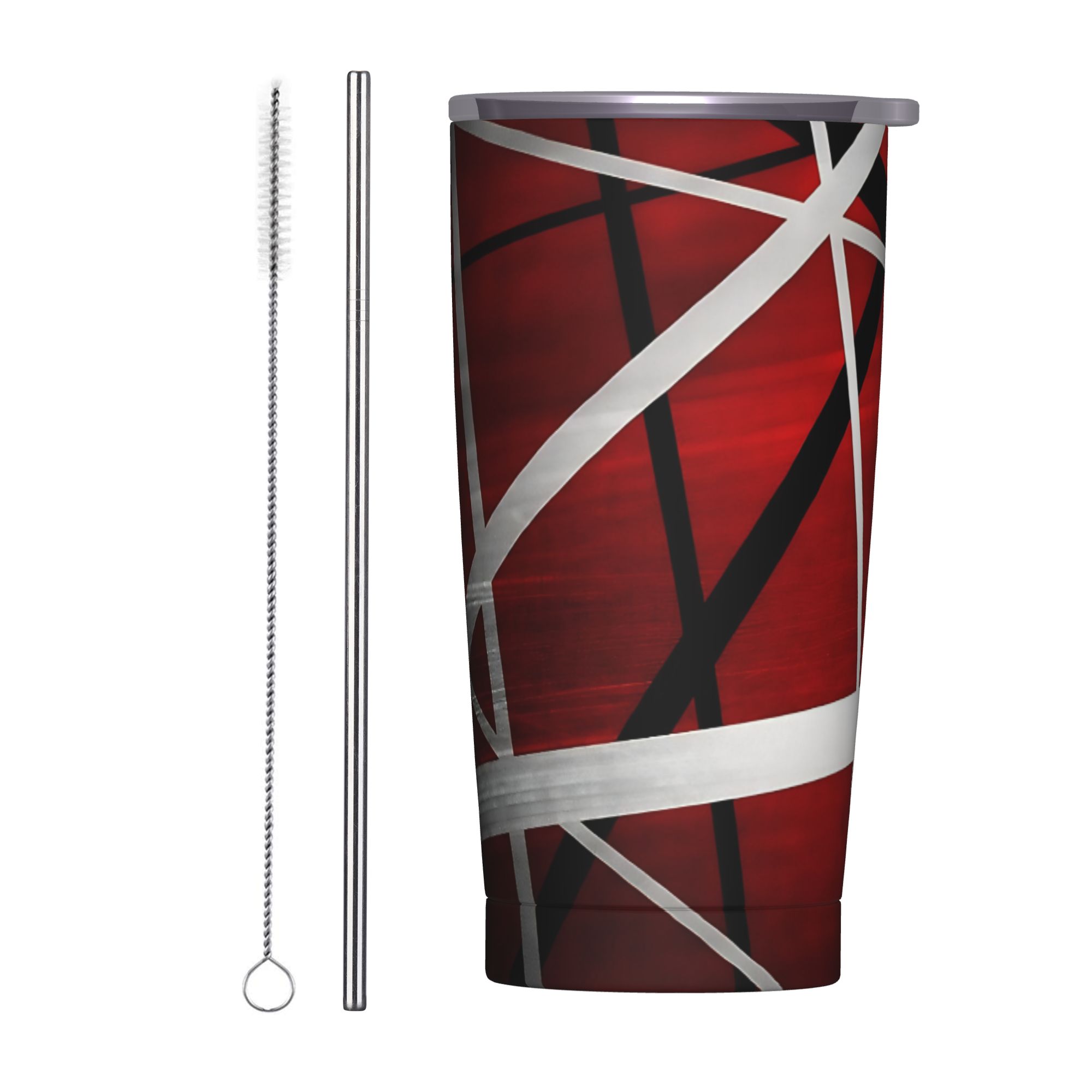 Tumbler 20Oz White - V-Van Halens Rot Schwarz Weiß Thermobecher