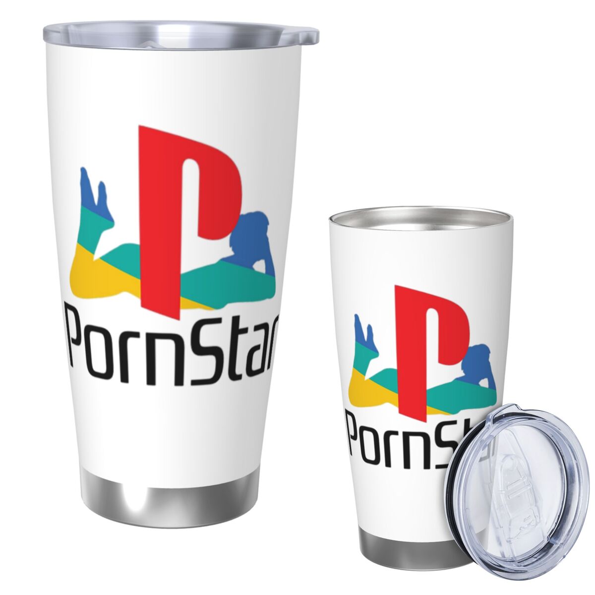Tumbler 20Oz White - Ps Pron Star Weißer Edelstahlbecher, vakuumisolierter
