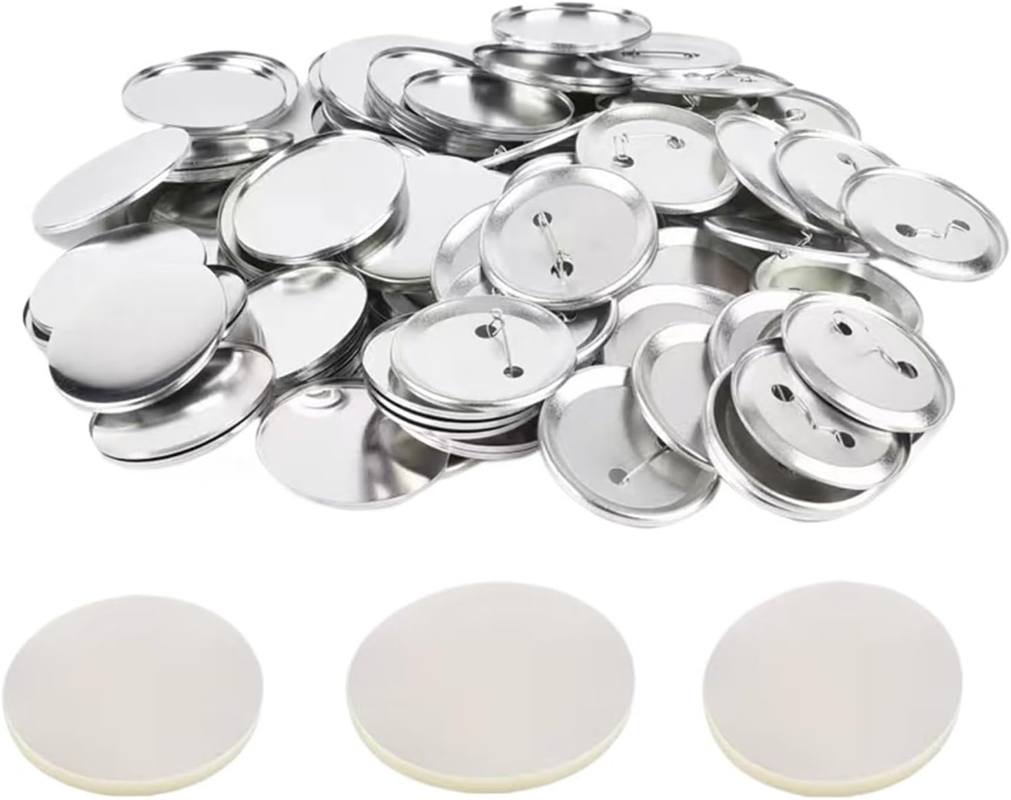 Button Badge Blank - Button-Maker-Set, Button-Maker mit 500 Metall-Pins, Blanko-Abzeichen-Teile