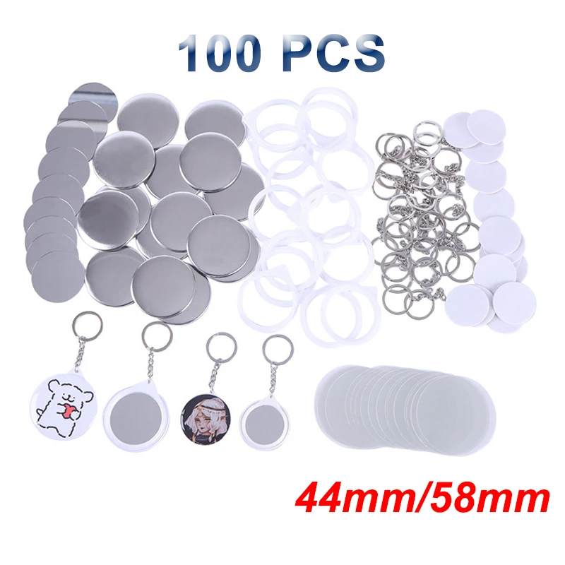 Button Badge Blank - Neue 100PCS Schlüsselanhänger Spiegel Blanko Abzeichen