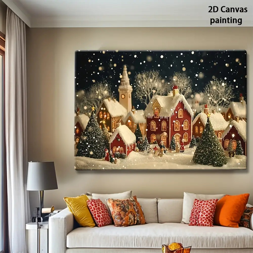 1pc 2D retro Heiligabend und d – Canvas Wrap Ready Bewertung und Preis