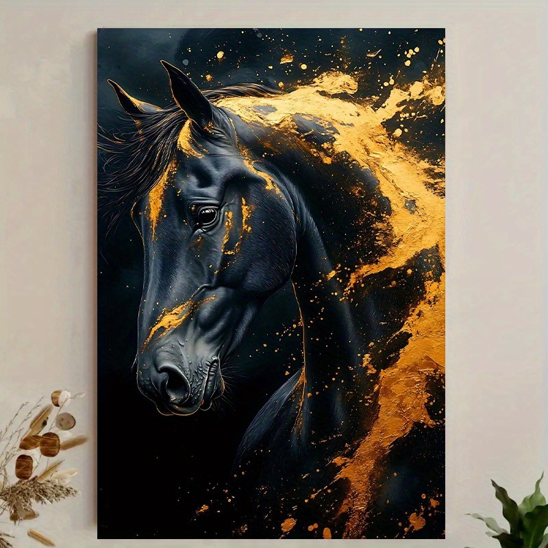1 Stück elegante schwarze Pfer – Canvas Wrap Ready Bewertung und Preis