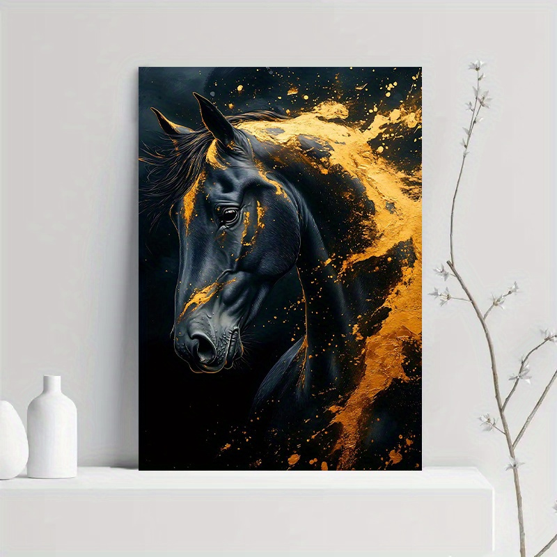 1 Stück elegante schwarze Pfer – Canvas Wrap Ready Bewertung und Preis