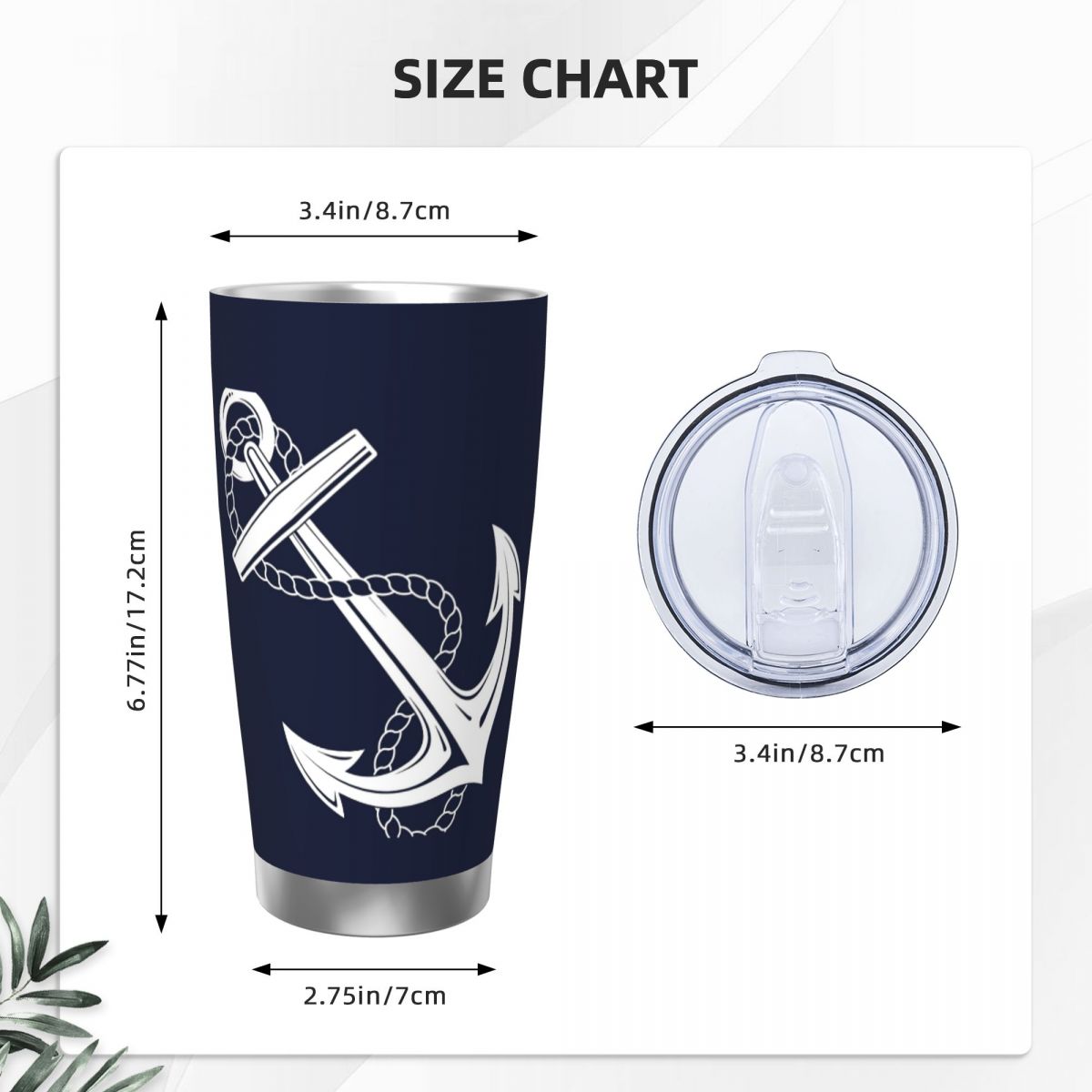 Anchor Nautical White & Navy E – Tumbler 20Oz White Bewertung und Preis